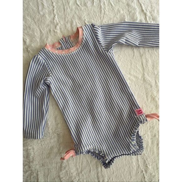 Ruffle Butts Striped Bathing Suit Size 12-18 Months - Picture 2 of 6